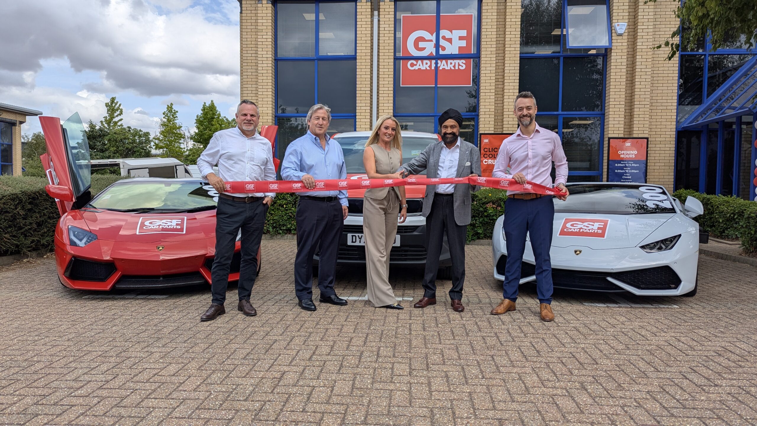 L-R John Williams (Divisional Director); Steve Horne (CEO); Rebecca Fensome (Bedford Branch Manager); Sukhpal Ahluwalia (Executive Chairman); Rob DeAngelis (Luton Branch Manager)